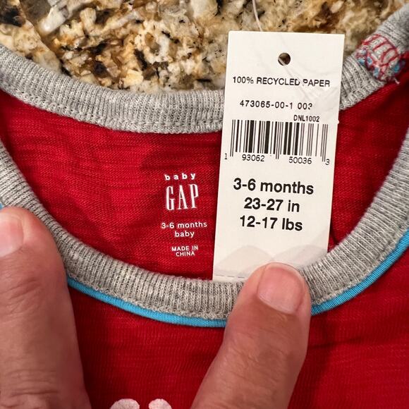 NWT Baby Gap Red W/Stars & Stripes 4th of July Tank Romper - SIZE 3-6M - Picture 6 of 8